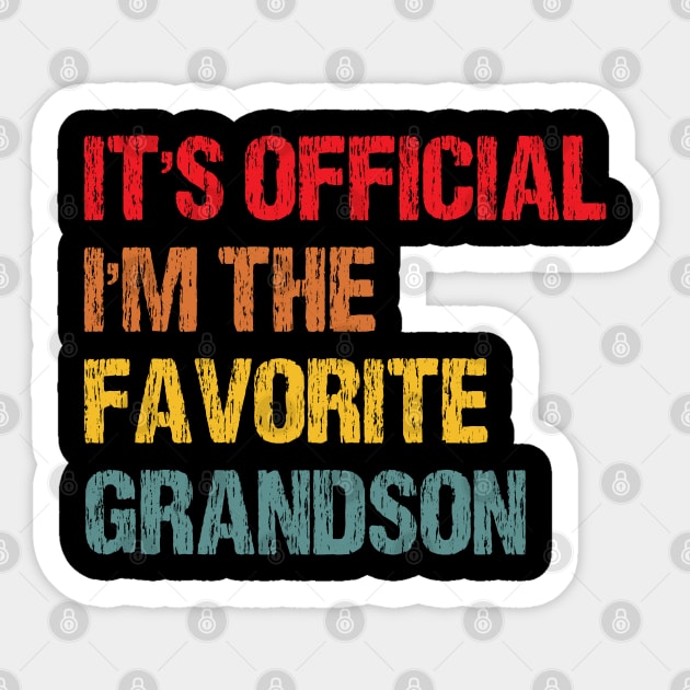 It's Official I'm The Favorite Grandson is a design for a boys Funny . Sticker by chidadesign